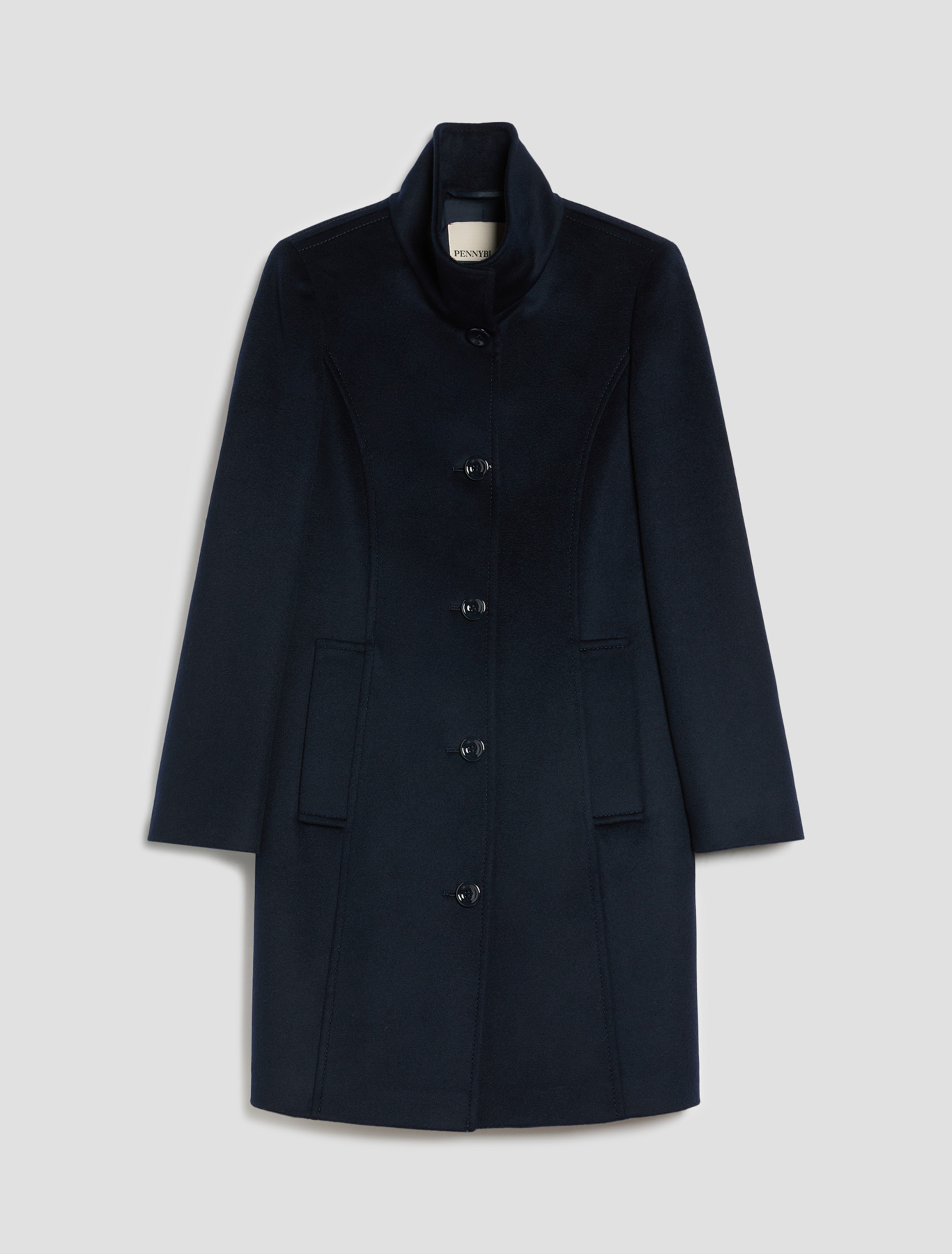 Slim Wool Drap Coat - BLACK - Pennyblack - 2