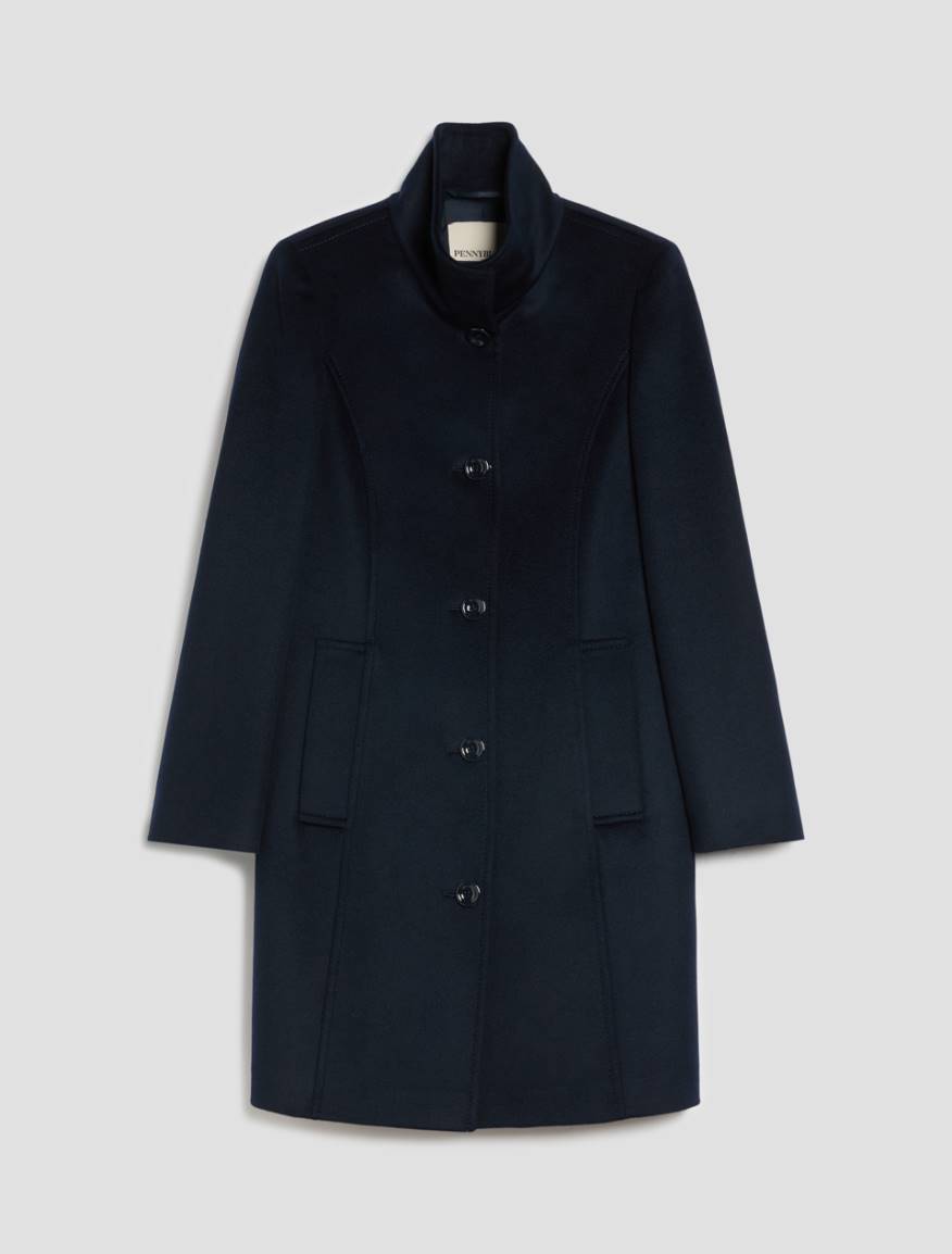 Slim Wool Drap Coat - BLACK - Pennyblack - 2