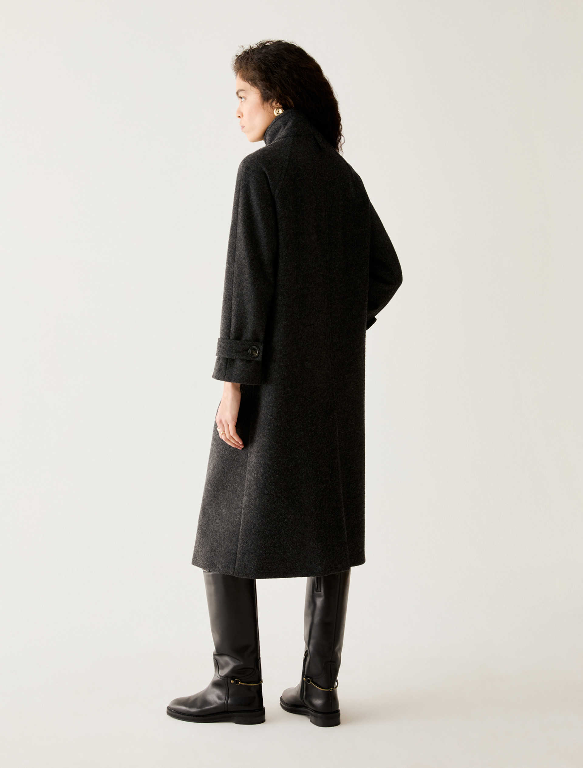 Wool-blend midi coat - DARK GREY - Pennyblack - 3