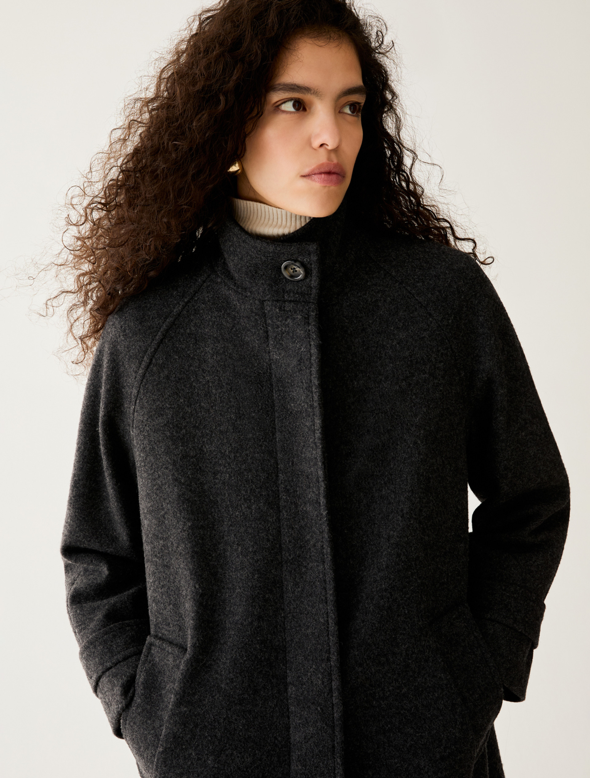 Wool-blend midi coat - DARK GREY - Pennyblack - 4