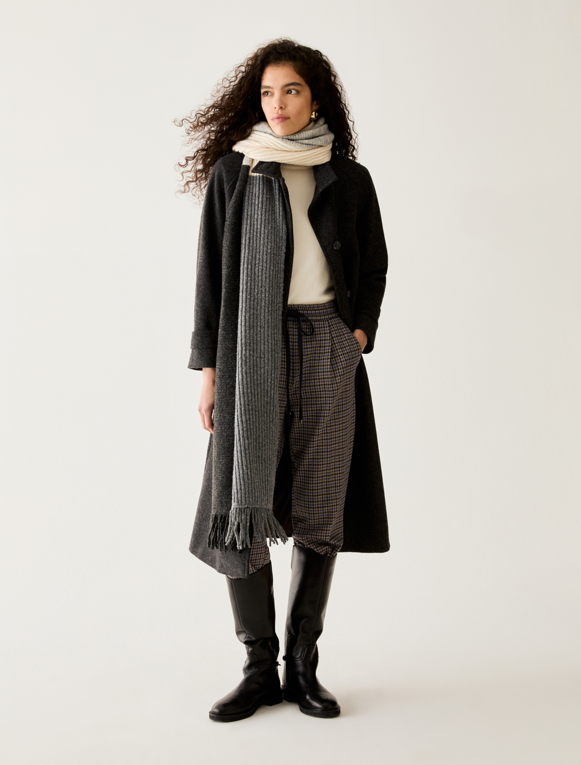 Wool-blend midi coat - DARK GREY - Pennyblack - 5