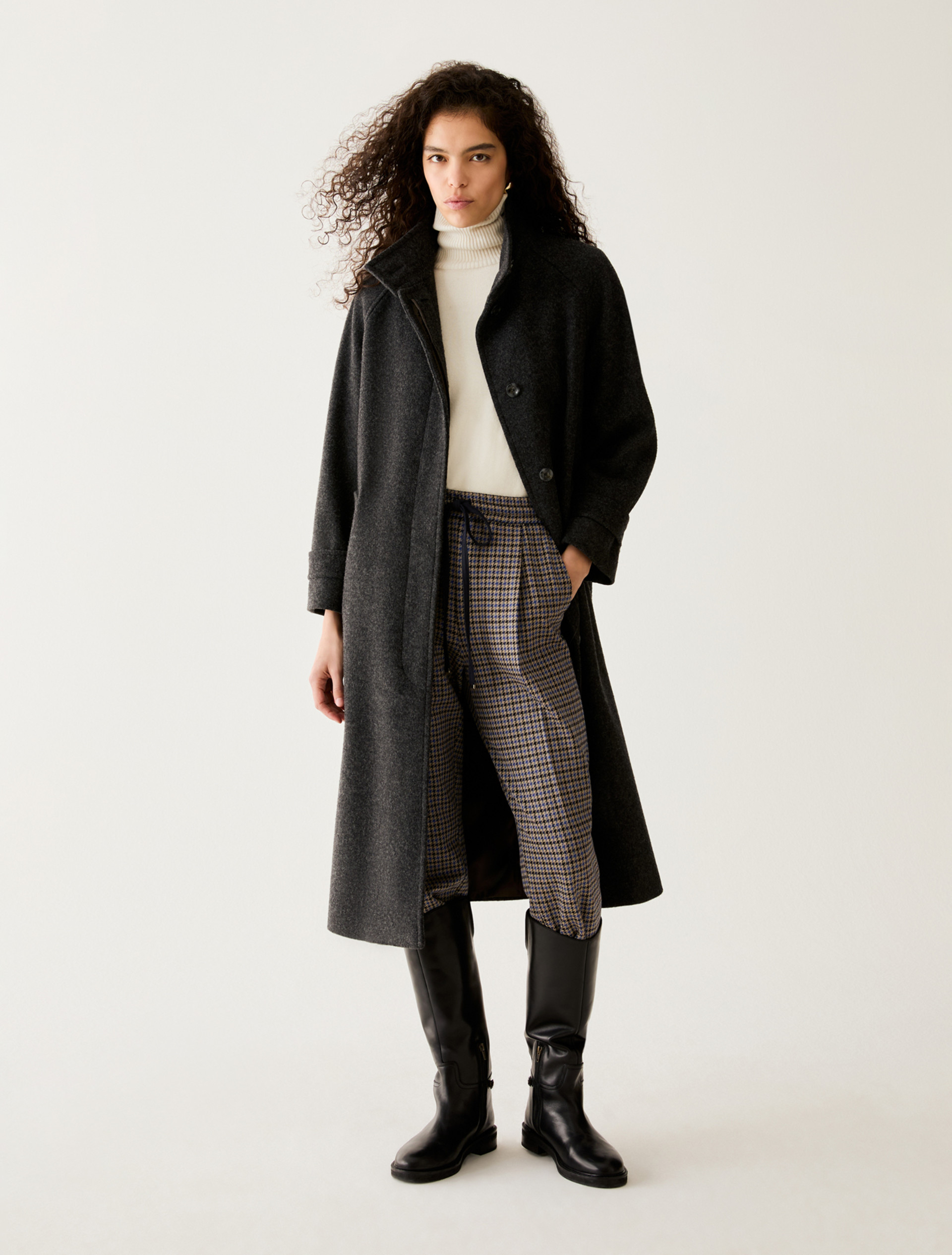 Wool-blend midi coat - DARK GREY - Pennyblack - 1