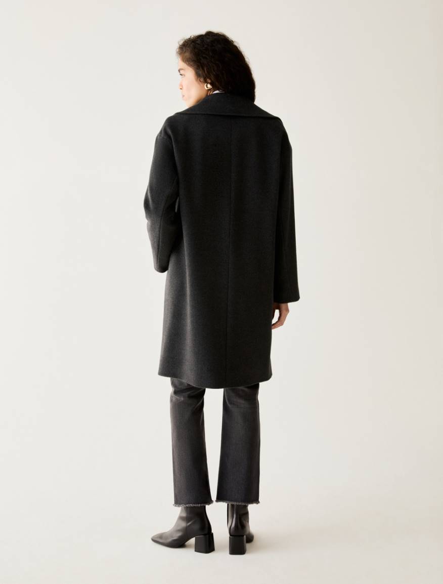 Oversized coat in wool drap - MELANGE GREY - Pennyblack - 3