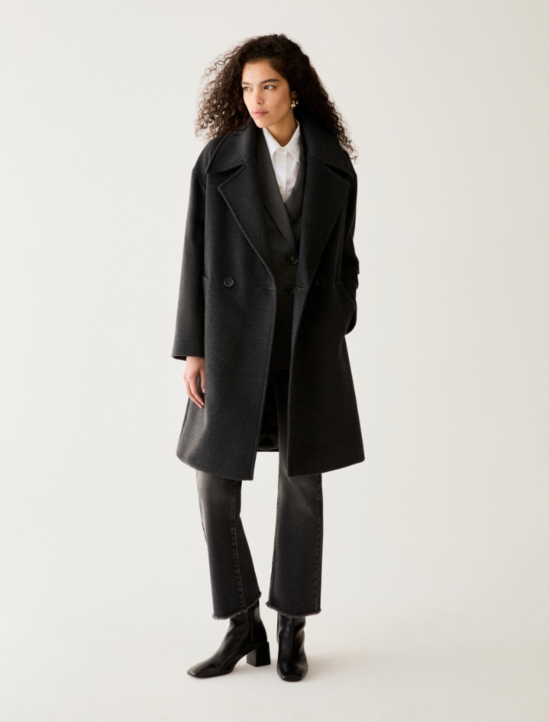 Oversized coat in wool drap - Pennyblack - 6
