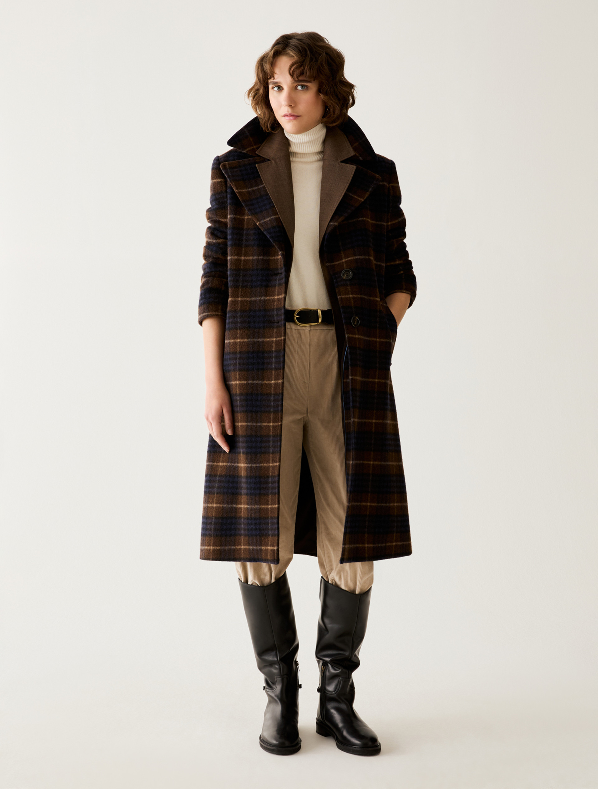 Checked coat - BROWN - Pennyblack - 1