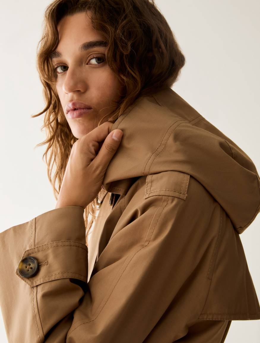 Water-repellent gabardine trench coat - CAMEL - Pennyblack - 4