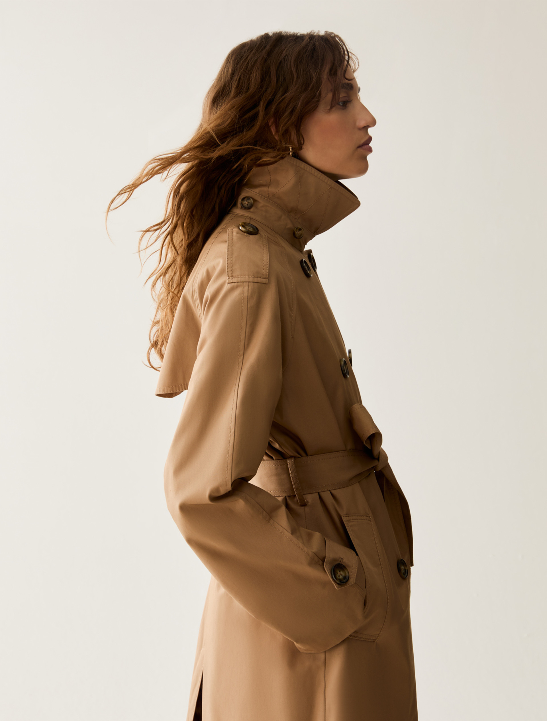 Water-repellent gabardine trench coat - CAMEL - Pennyblack - 5