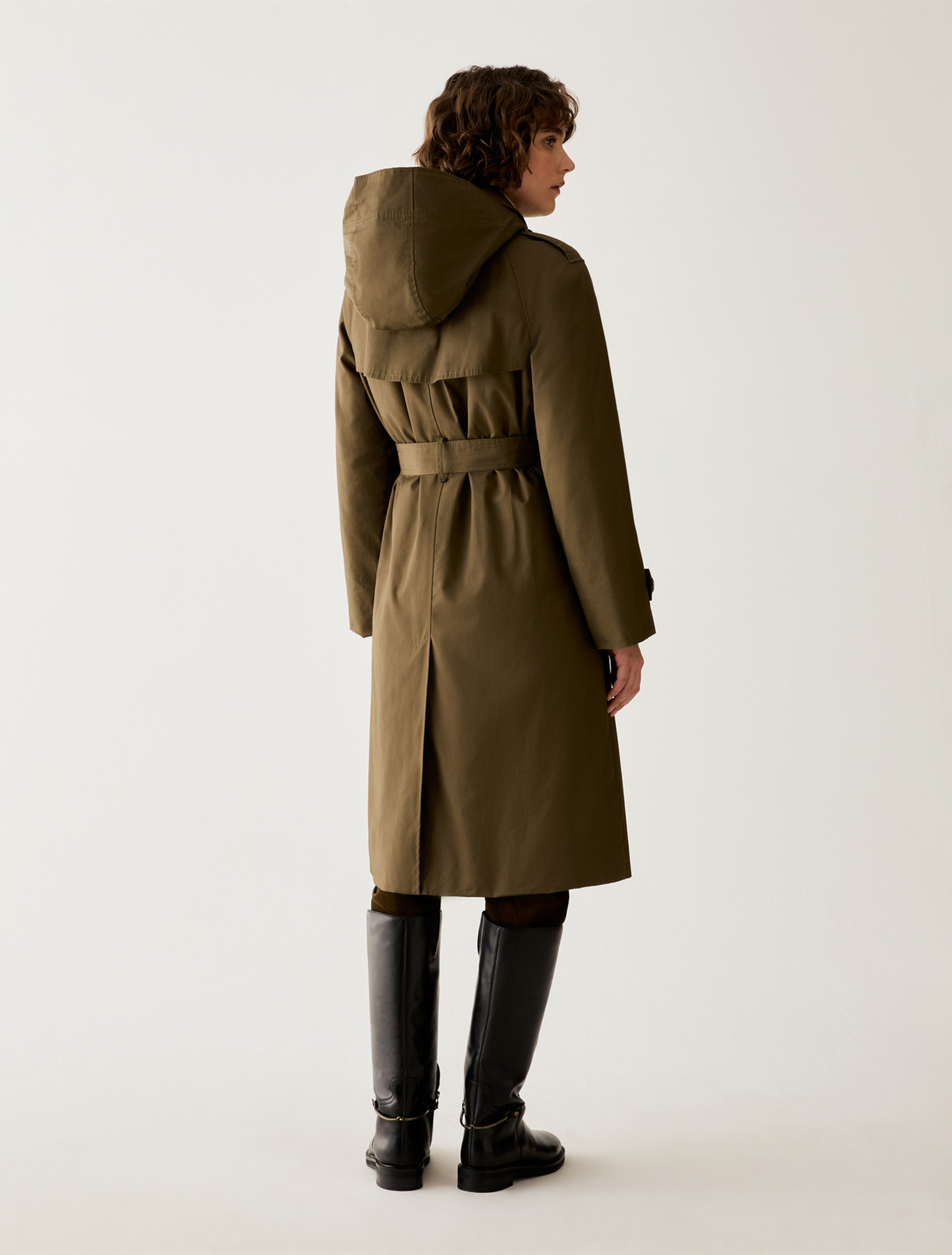 Water-repellent gabardine trench coat - KAKI - Pennyblack - 3