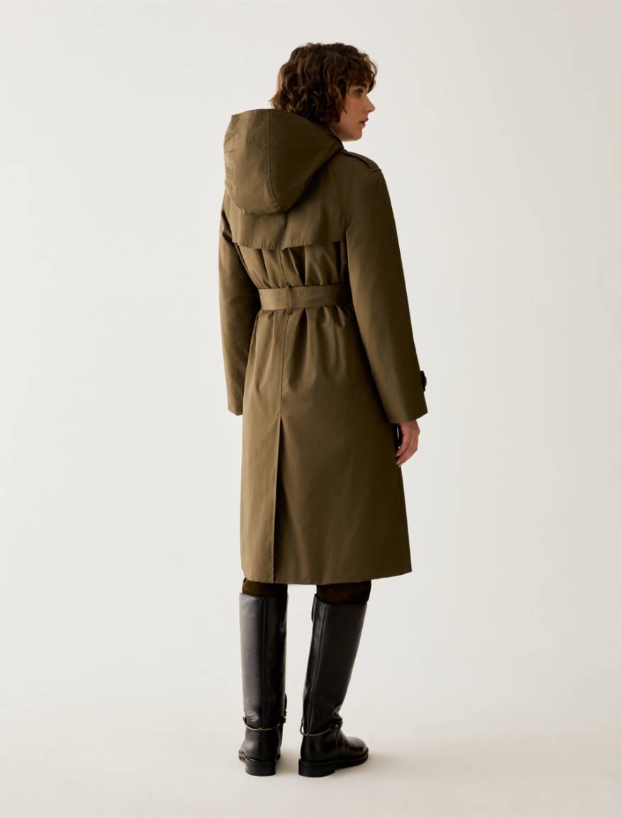 Water-repellent gabardine trench coat - KAKI - Pennyblack - 3