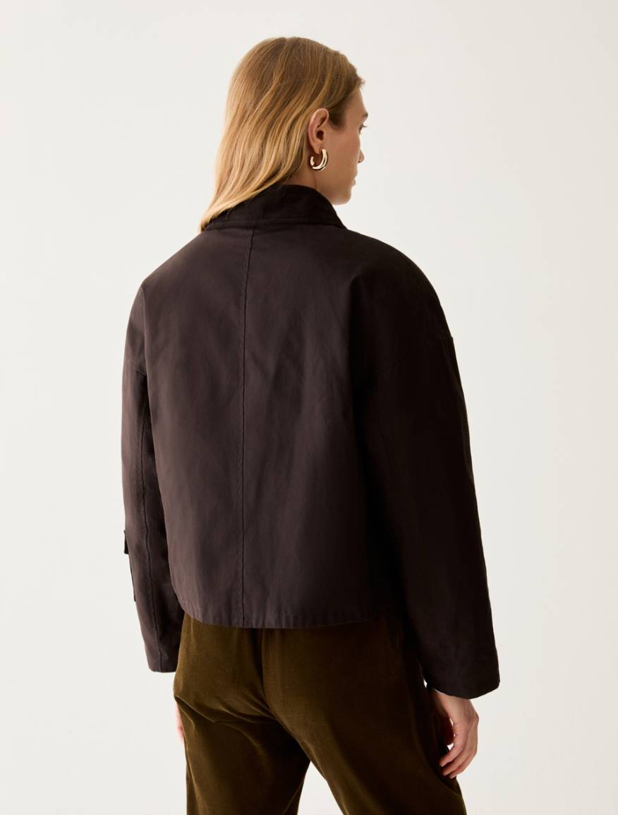 Waxed cotton jacket - BROWN - Pennyblack - 3
