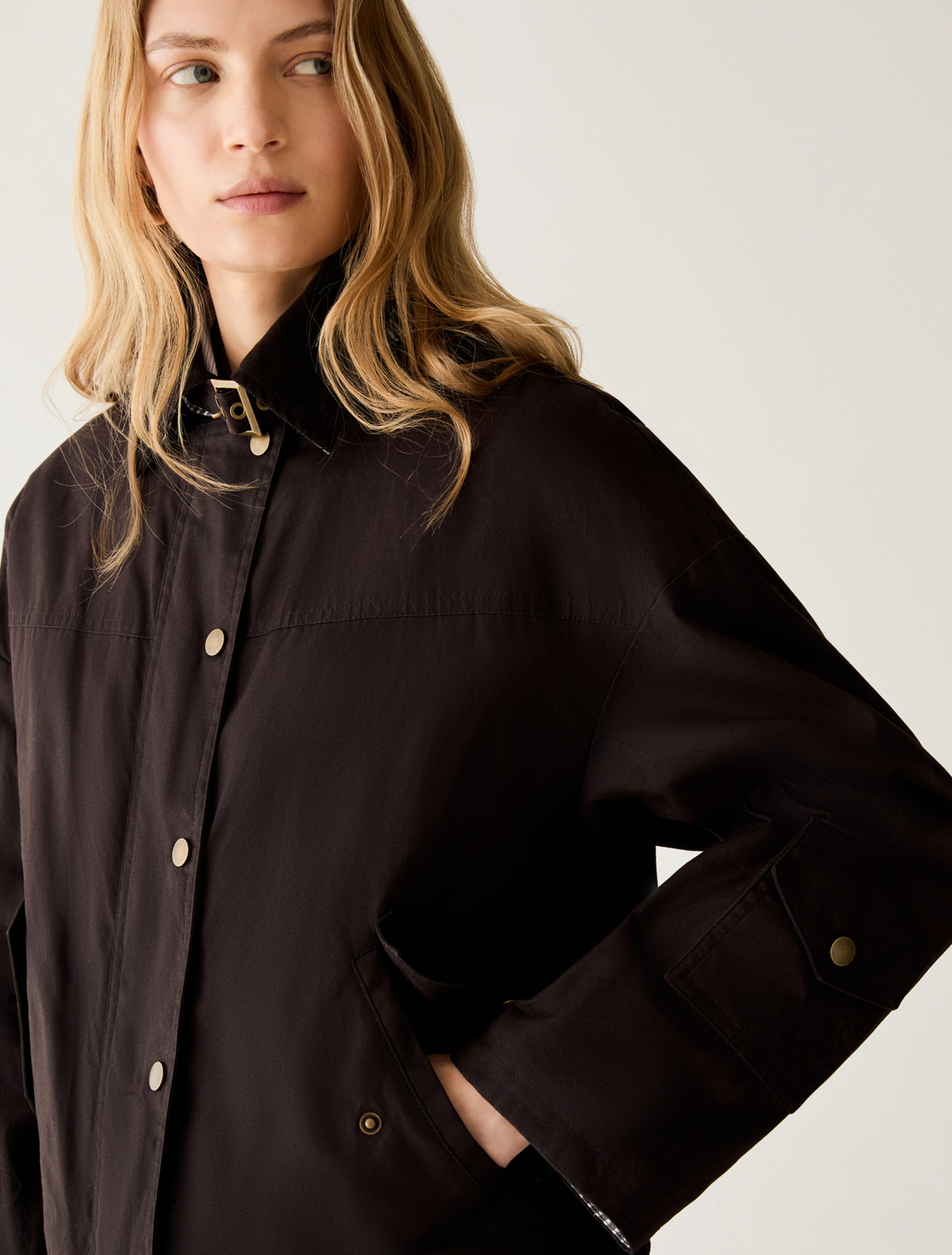 Waxed cotton jacket - BROWN - Pennyblack - 4