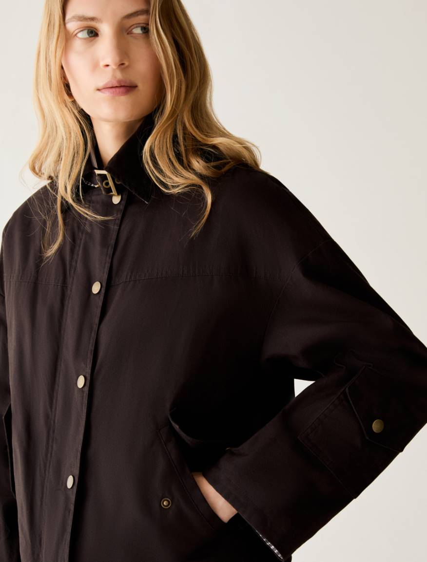 Waxed cotton jacket - BROWN - Pennyblack - 4