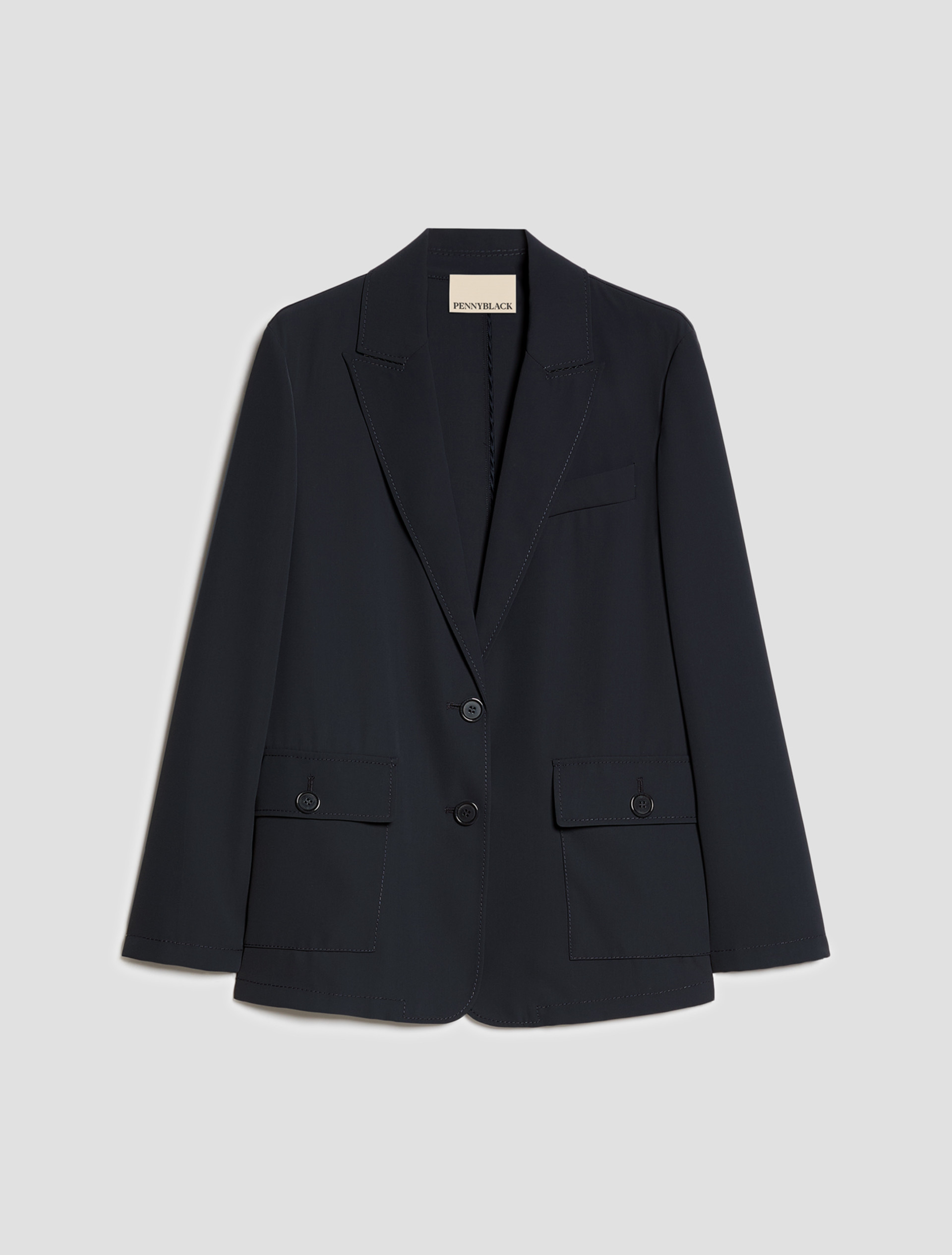 Fluid single-breasted blazer - NAVY - pennyblack