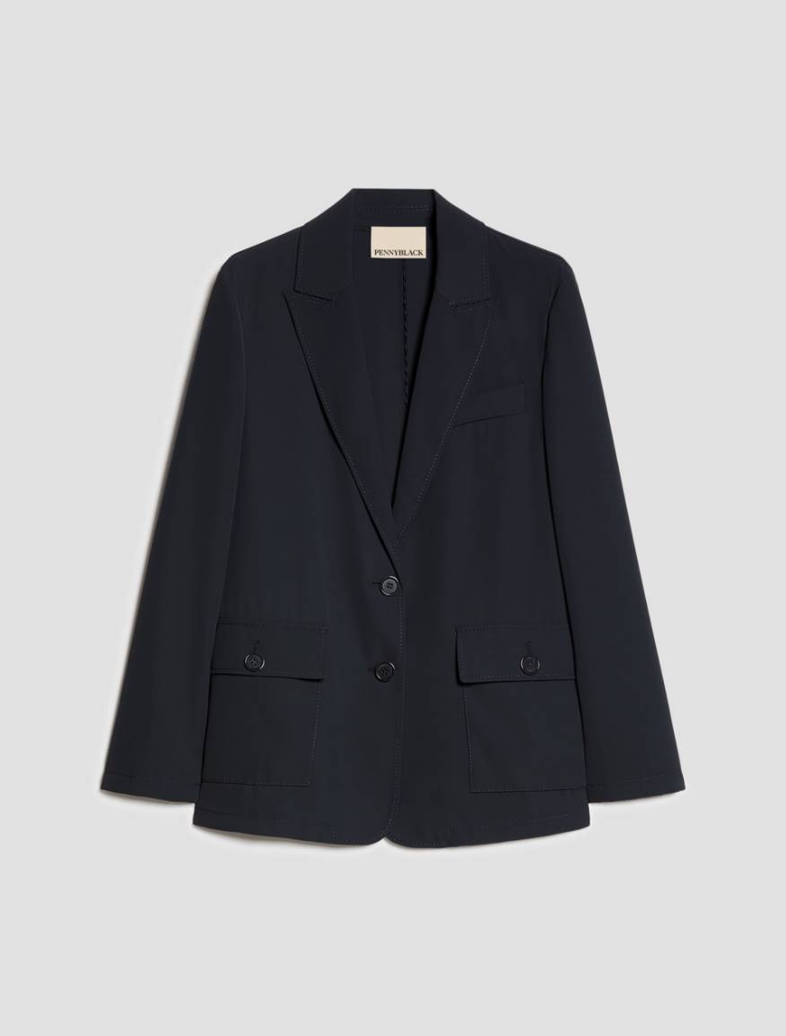 Fluid single-breasted blazer - NAVY - Pennyblack - 2