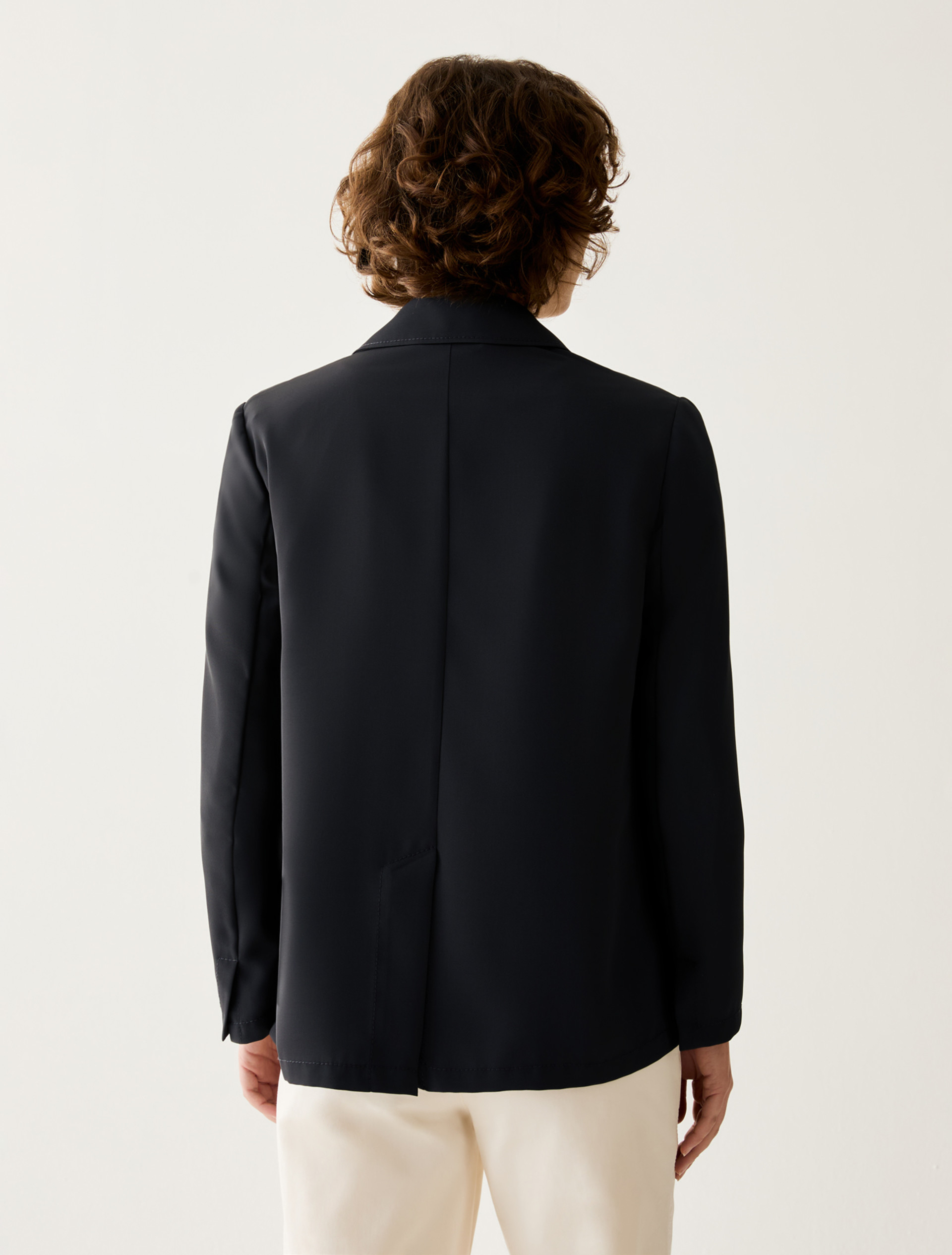 Fluid single-breasted blazer - NAVY - pennyblack