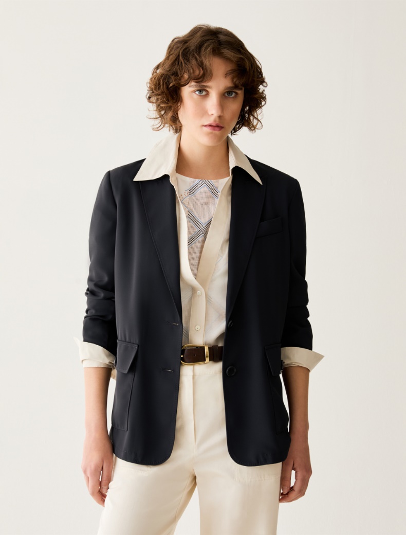 Fluid single-breasted blazer Fluid single-breasted blazer - NAVY - pennyblack