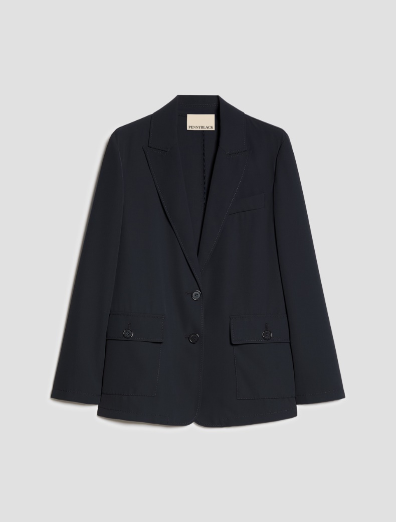 Fluid single-breasted blazer Fluid single-breasted blazer - NAVY - pennyblack