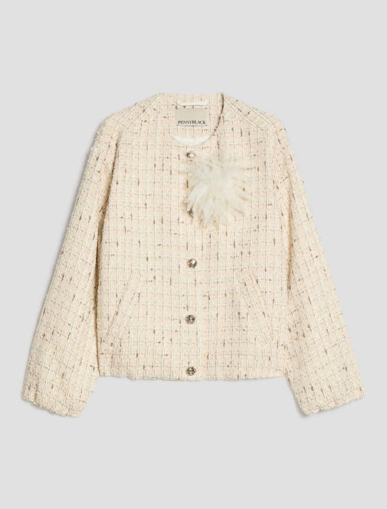 Lamé basketweave bomber jacket - Pennyblack - 2