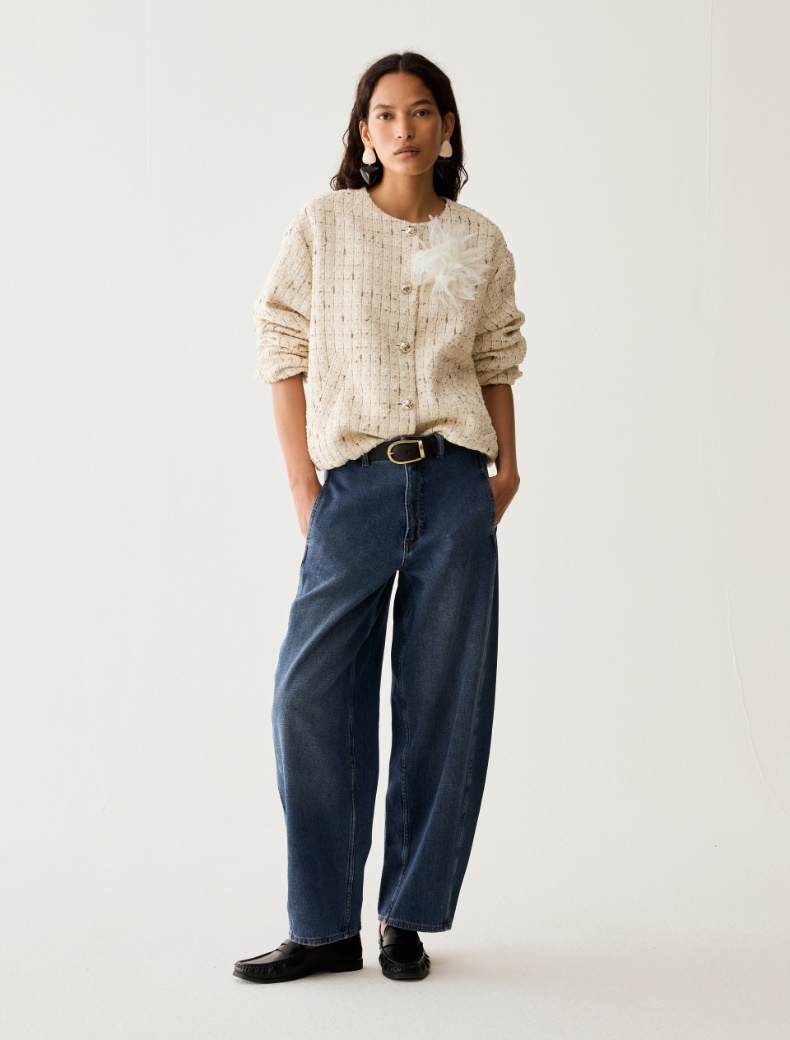 Lamé basketweave bomber jacket - Pennyblack - 5