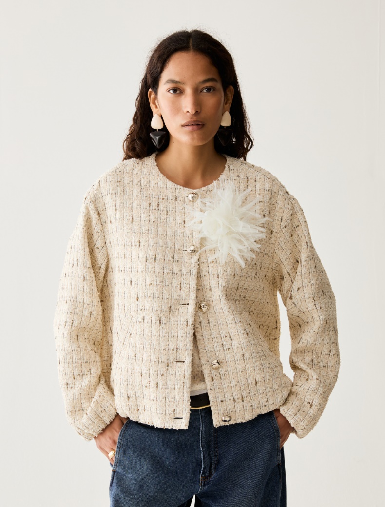 Lamé basketweave bomber jacket - Pennyblack
