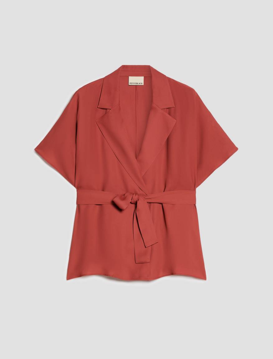 Double georgette blazer - RED - Pennyblack - 2