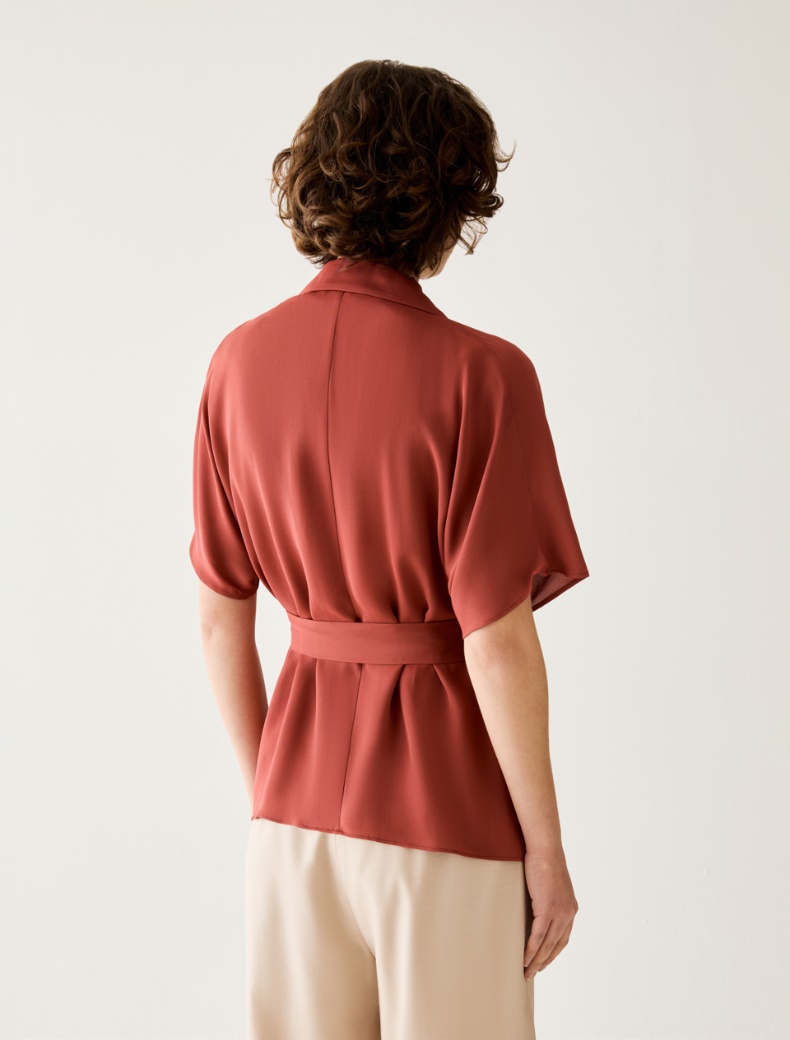 Double georgette blazer - RED - pennyblack