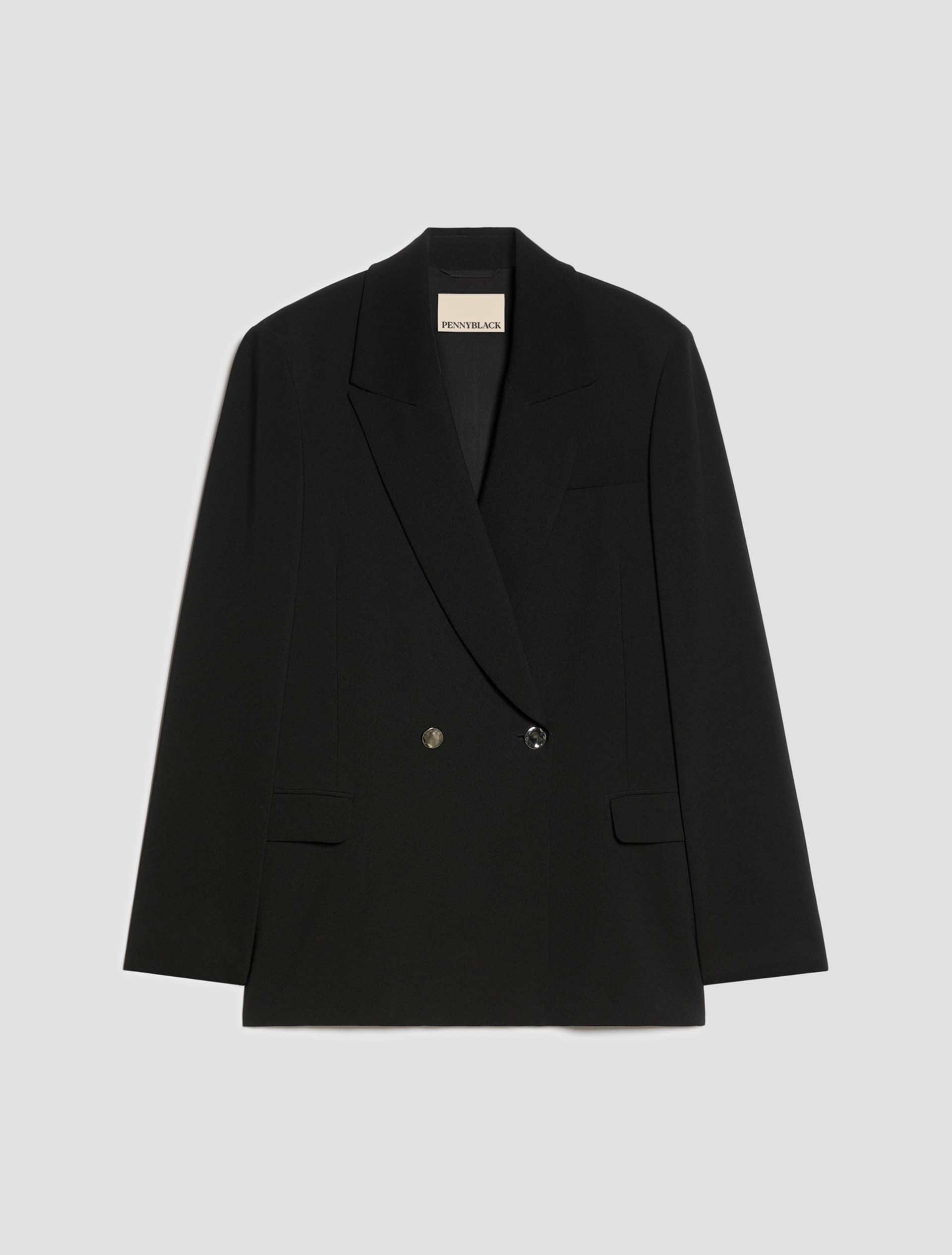 Double-breasted cady blazer - BLACK - Pennyblack - 2