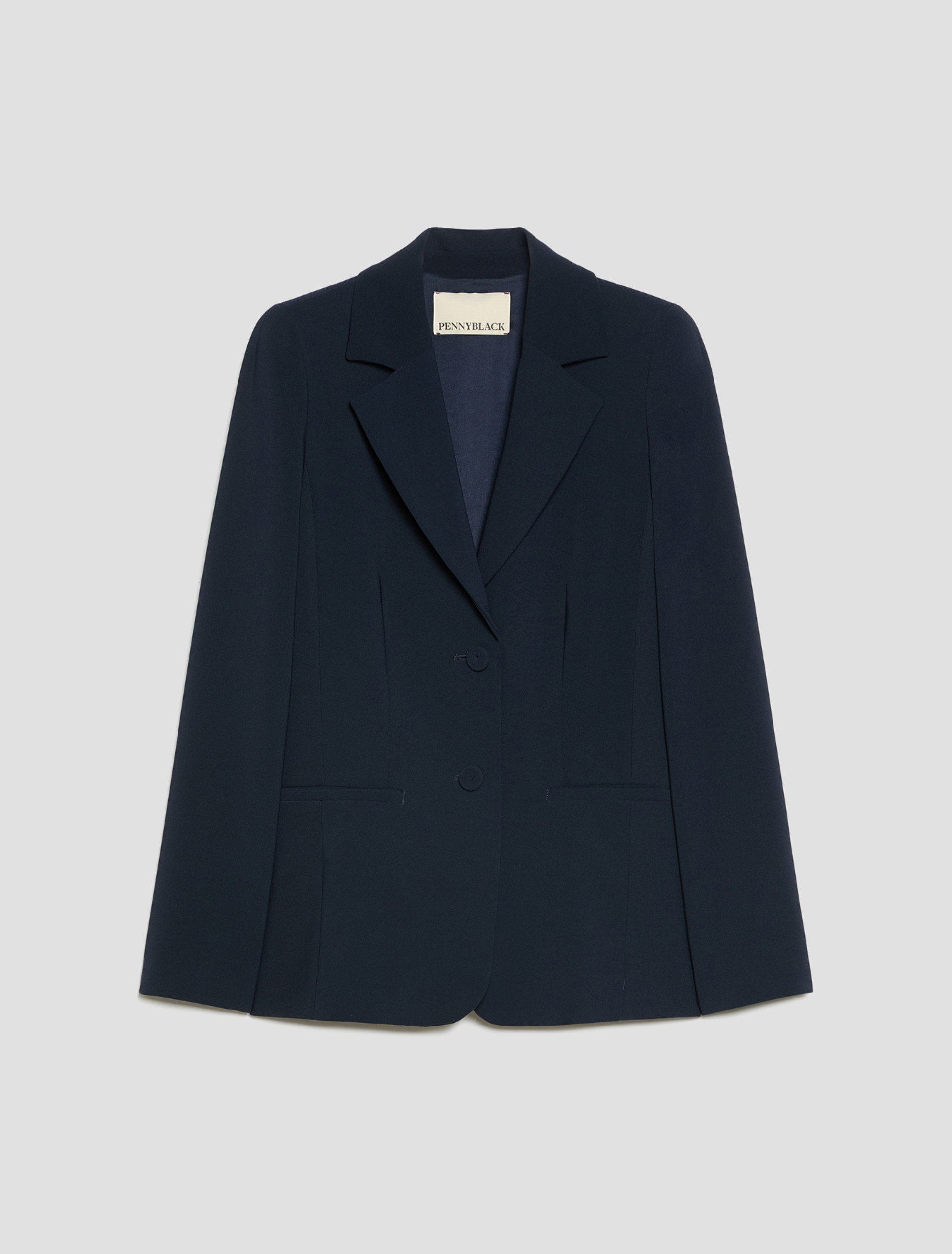 Single-breasted cady blazer - NAVY - Pennyblack - 2