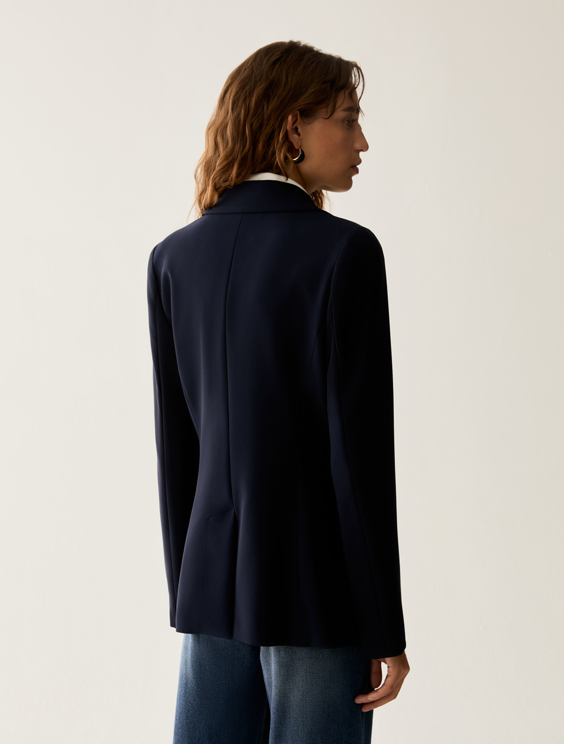 Single-breasted cady blazer - NAVY - Pennyblack - 3