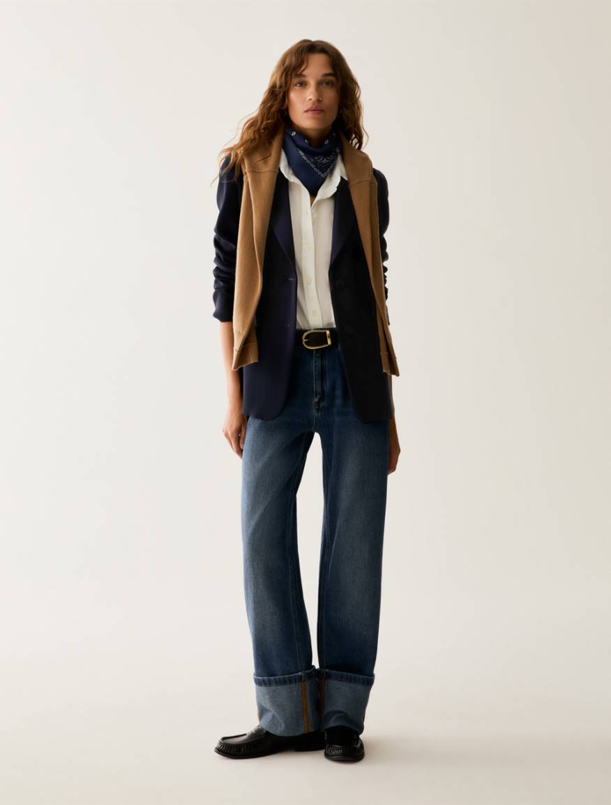 Single-breasted cady blazer - NAVY - Pennyblack - 5
