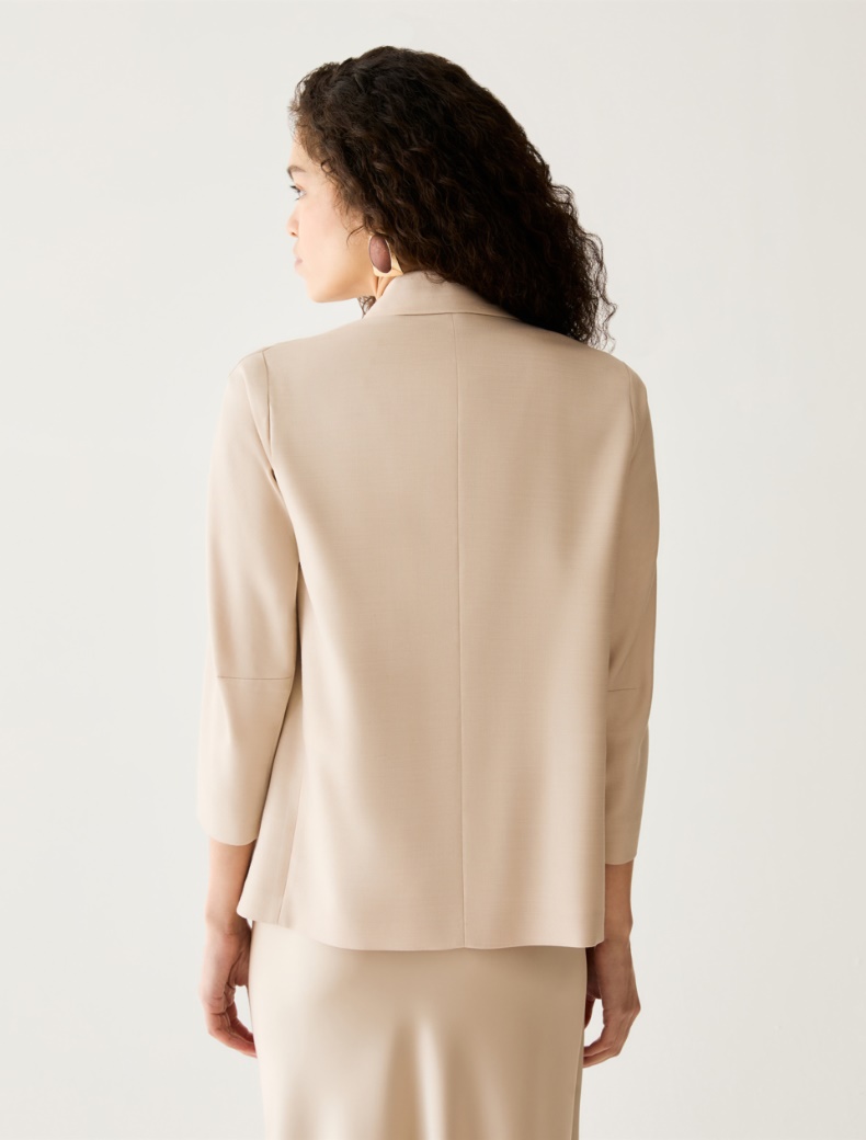 Soft single-breasted blazer - ALMOND - pennyblack