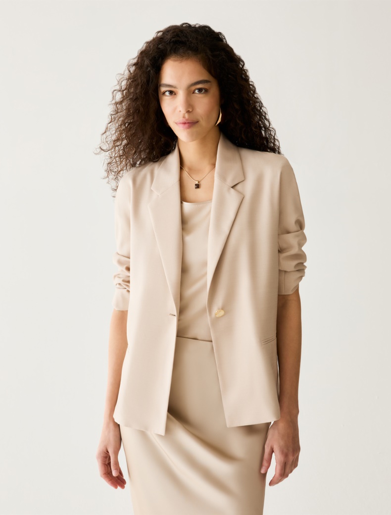 Soft single-breasted blazer Soft single-breasted blazer - ALMOND - pennyblack