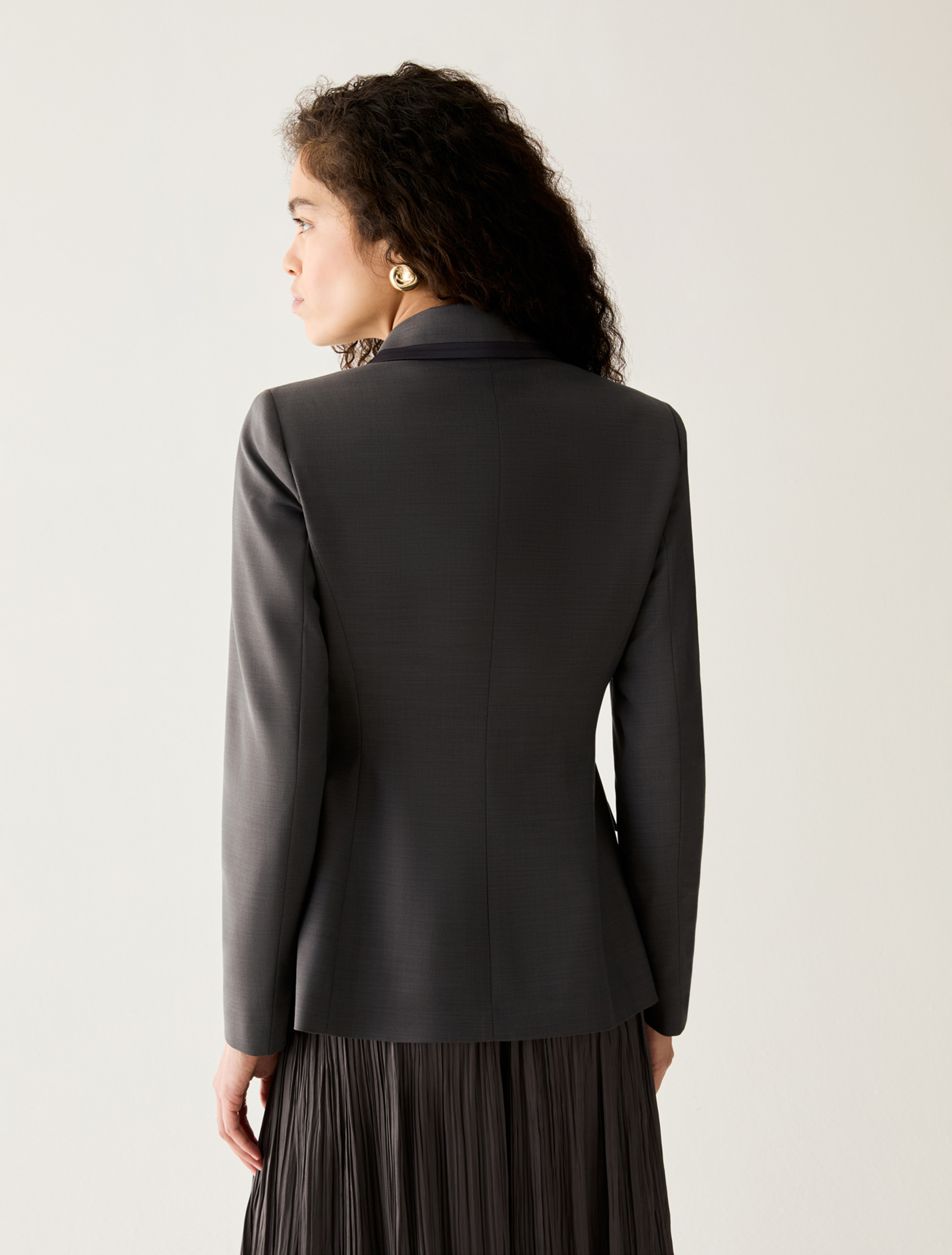 Slim double-breasted blazer - PEWTER - Pennyblack - 3