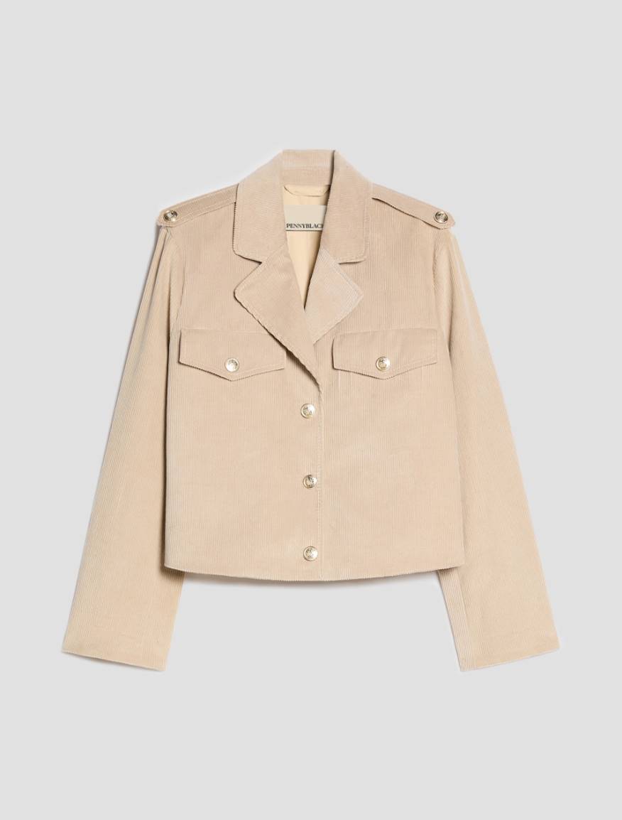 Giacca boxy in velluto a coste - BEIGE - Pennyblack - 2