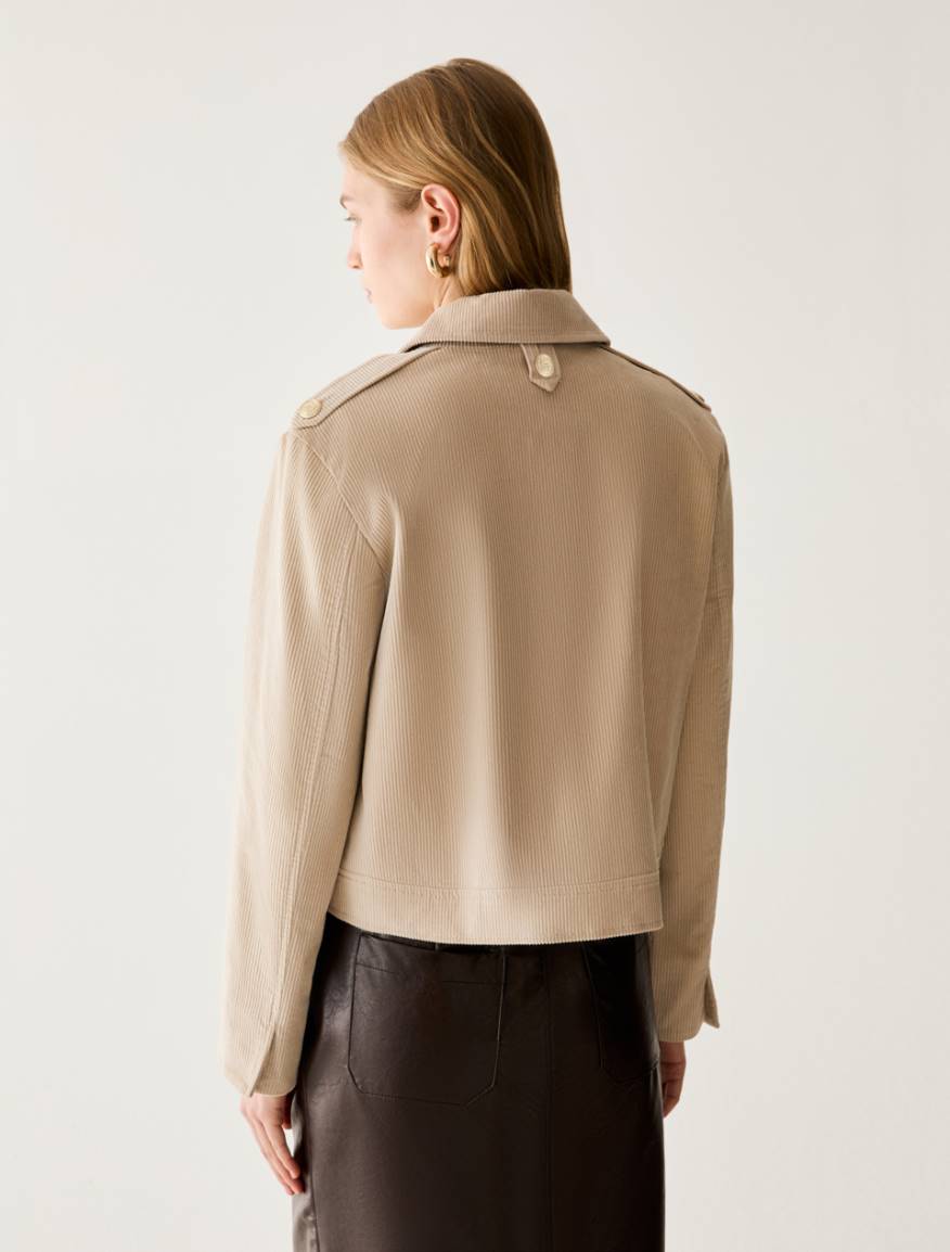 Giacca boxy in velluto a coste - BEIGE - Pennyblack - 3