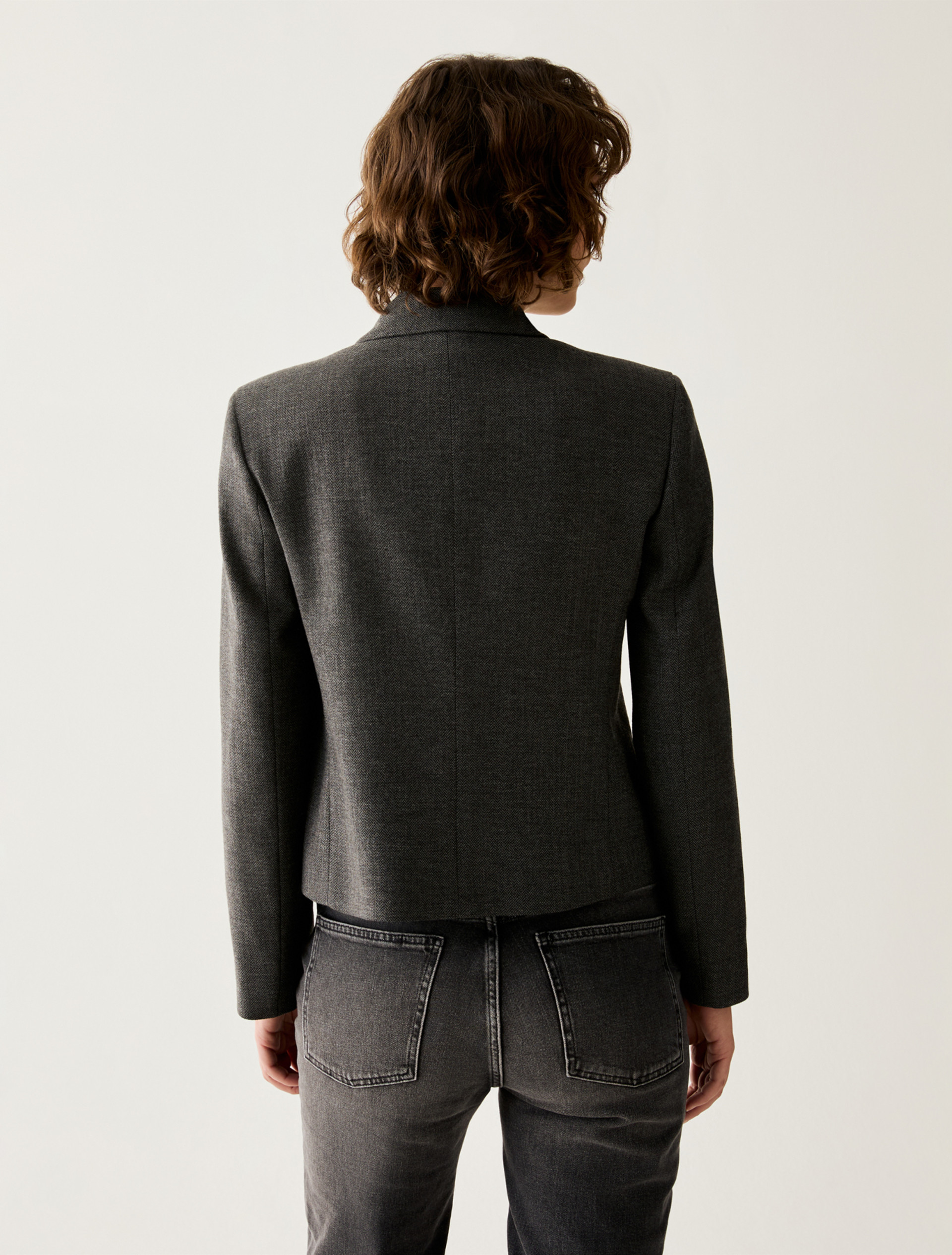 Lamé micro-pattern blazer - PEWTER - Pennyblack - 3