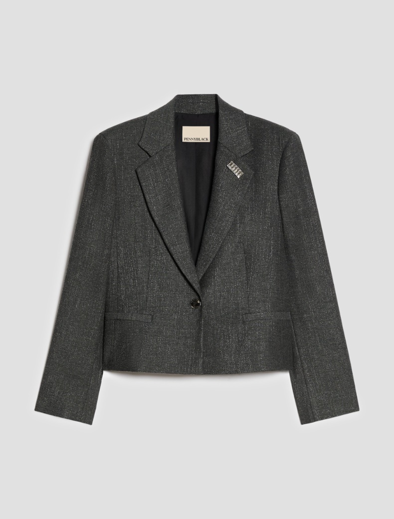 Lamé micro-pattern blazer - Pennyblack - 7