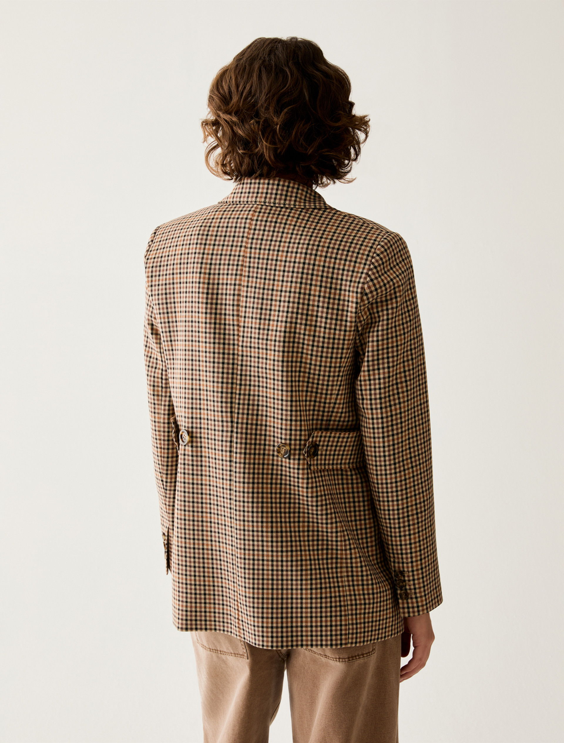 Gingham blazer - CAMEL - Pennyblack - 3
