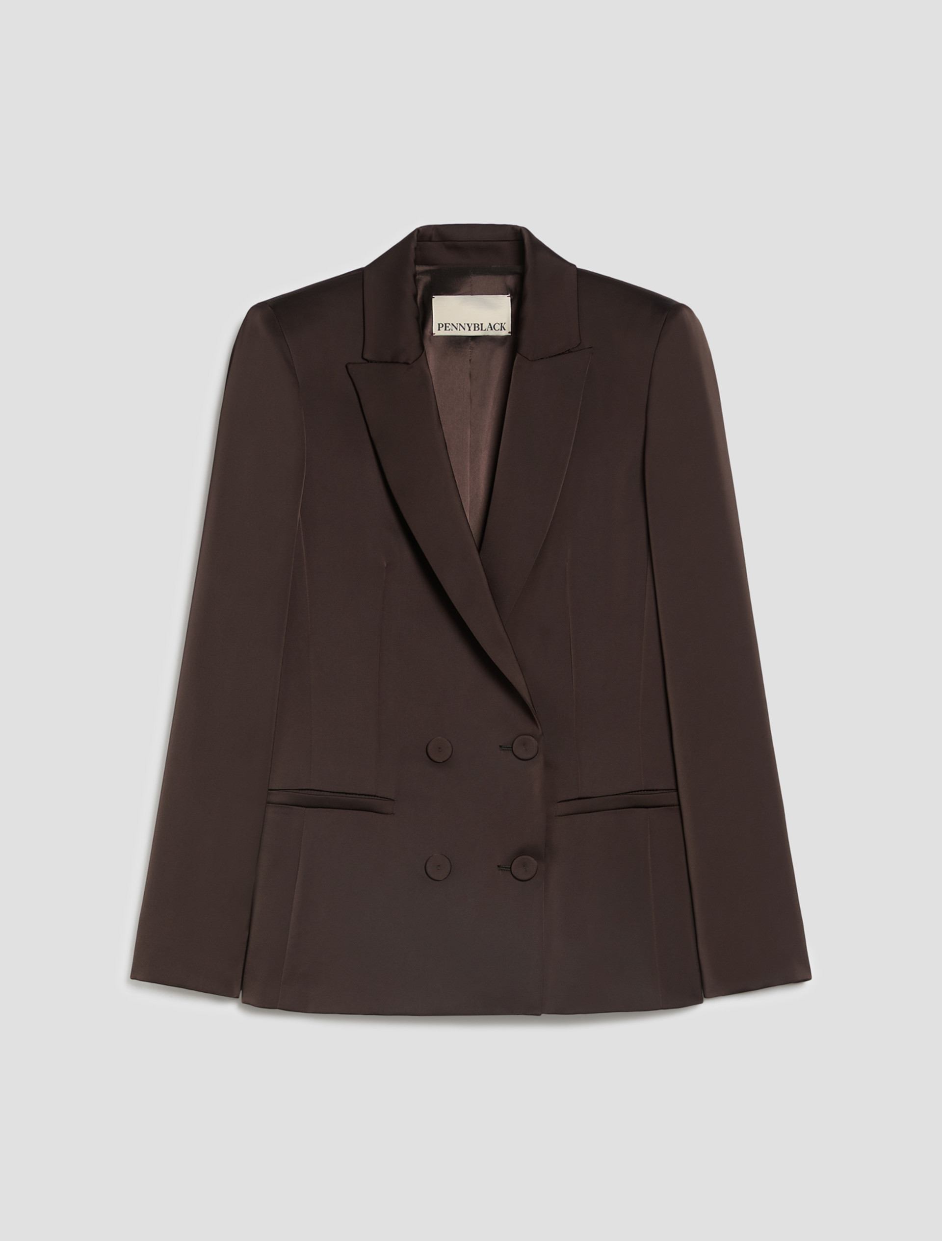 Double satin blazer - DARK BOWN - Pennyblack - 2