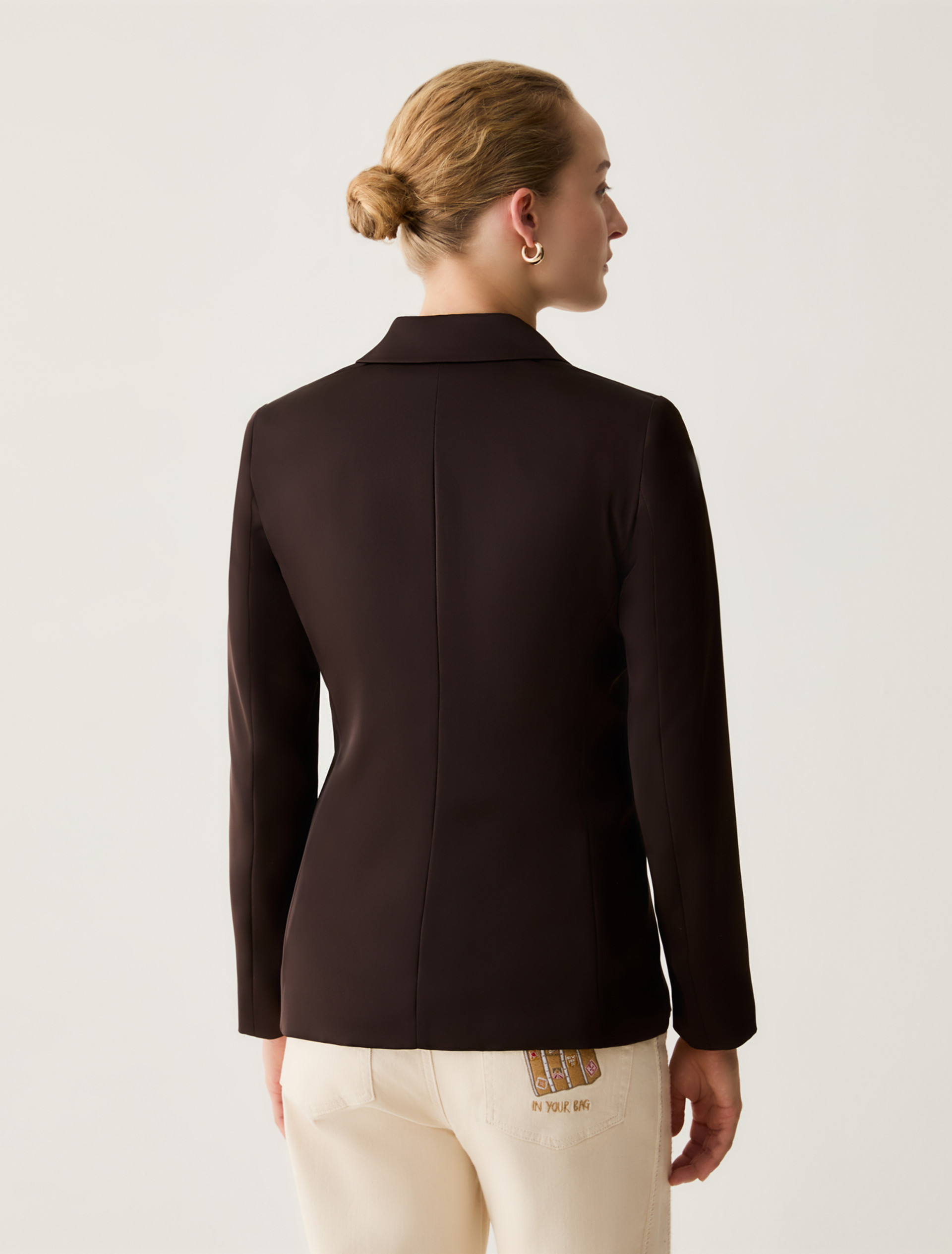 Double satin blazer - DARK BOWN - Pennyblack - 3