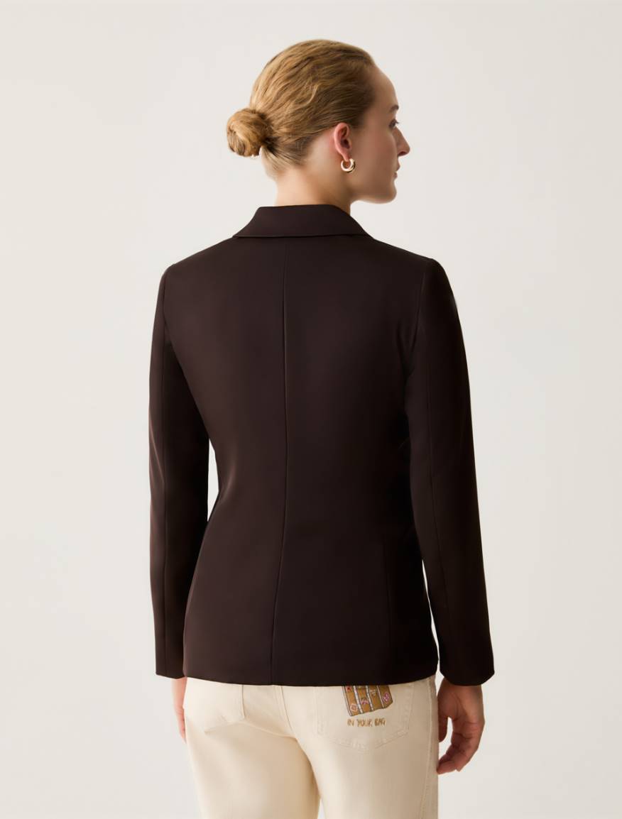 Double satin blazer - DARK BOWN - Pennyblack - 3