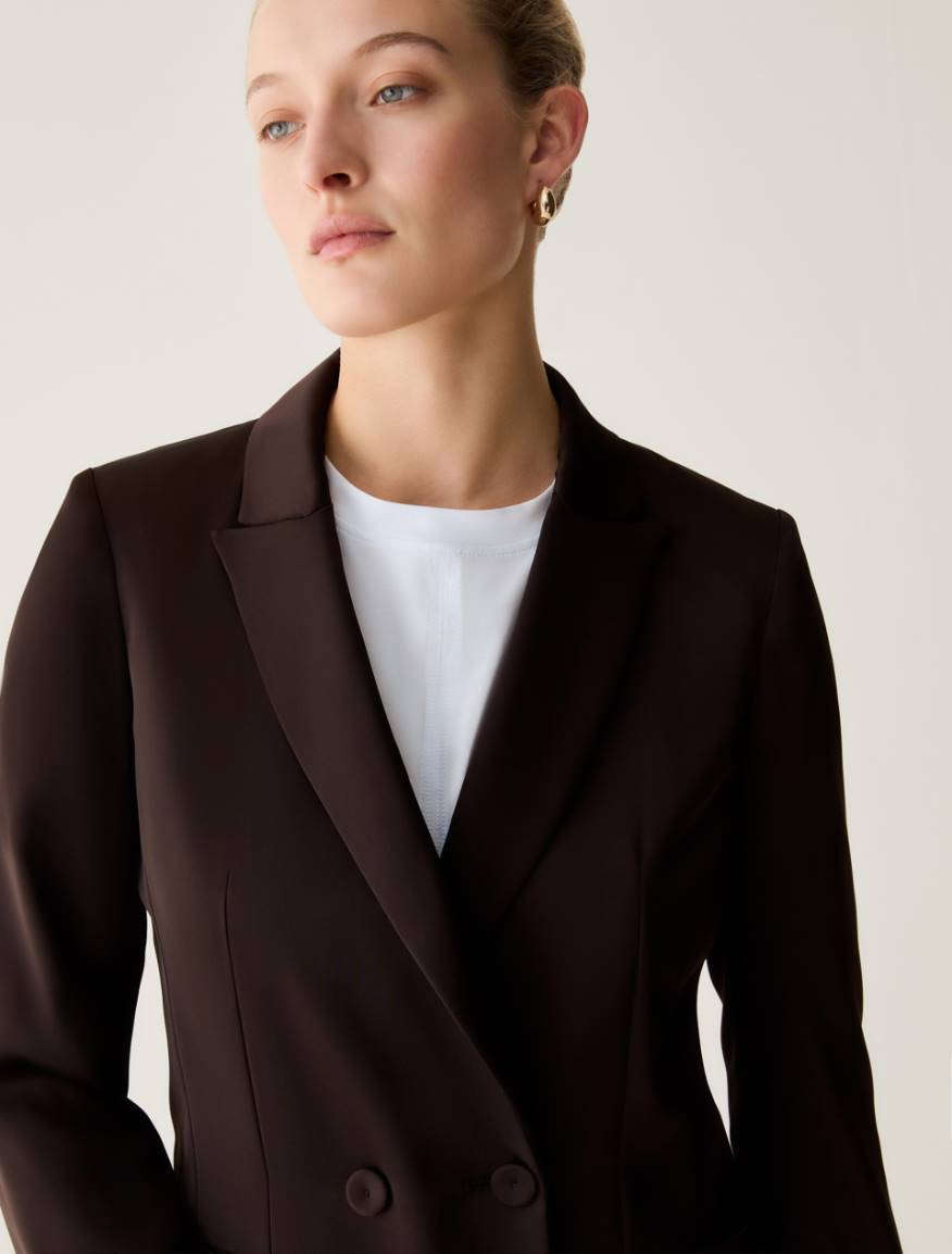 Double satin blazer - DARK BOWN - Pennyblack - 4
