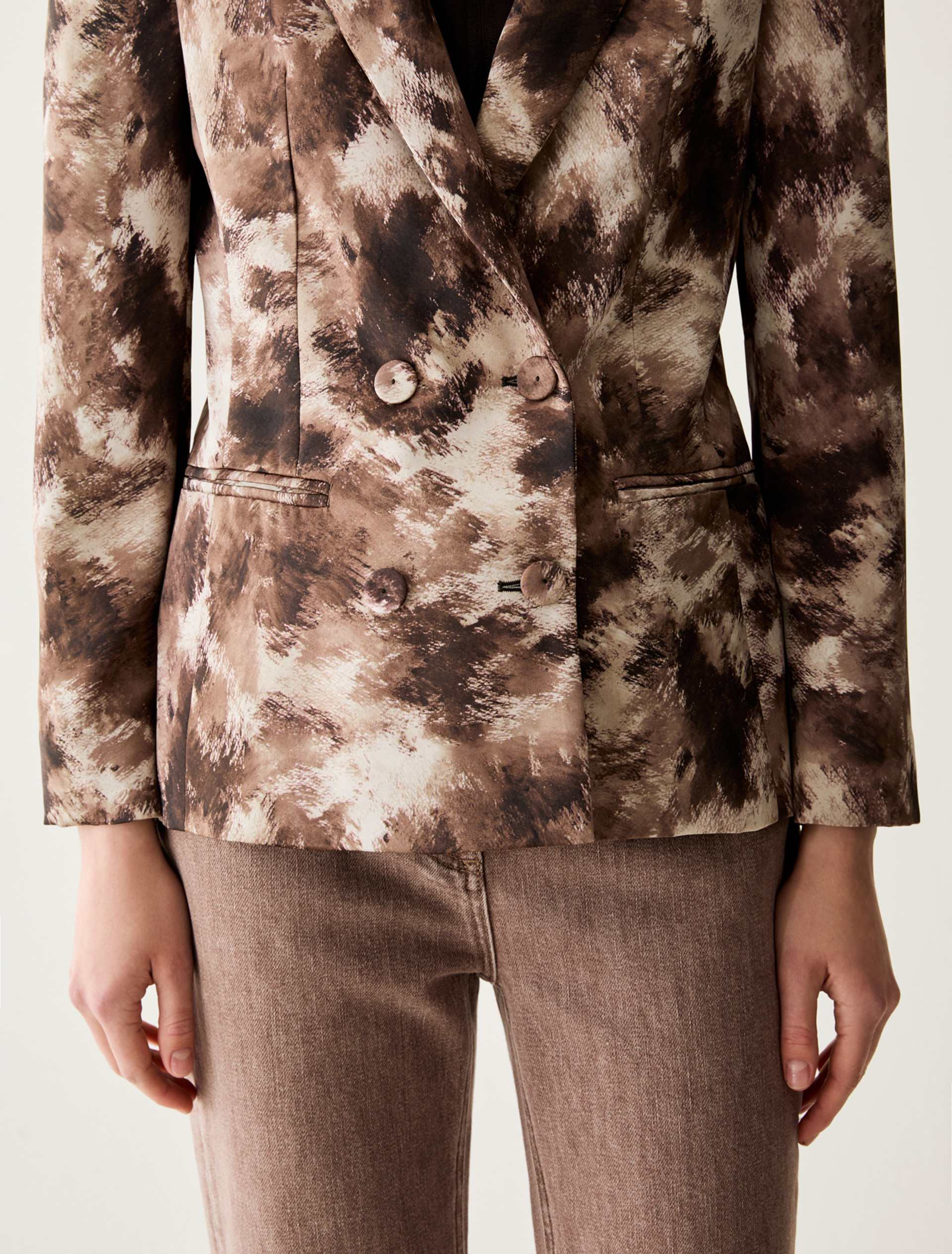 Double satin blazer - DARK BOWN - Pennyblack - 4