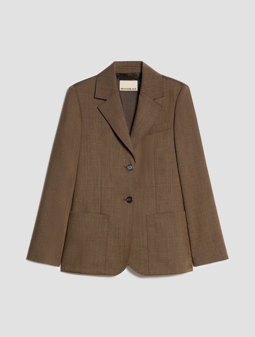 Pure wool blazer - BROWN - Pennyblack - 2