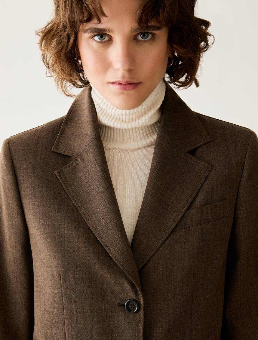 Pure wool blazer - BROWN - Pennyblack - 4