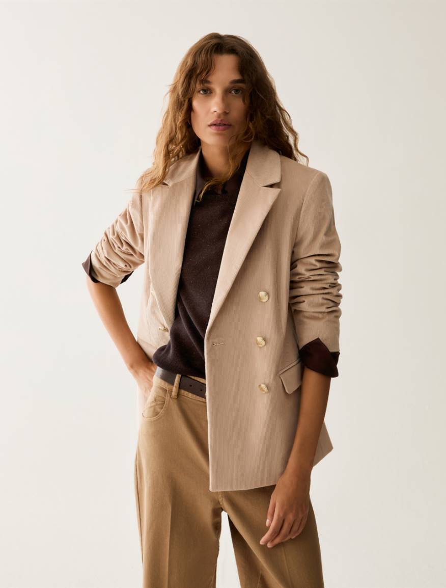 Corduroy blazer - BEIGE - Pennyblack
