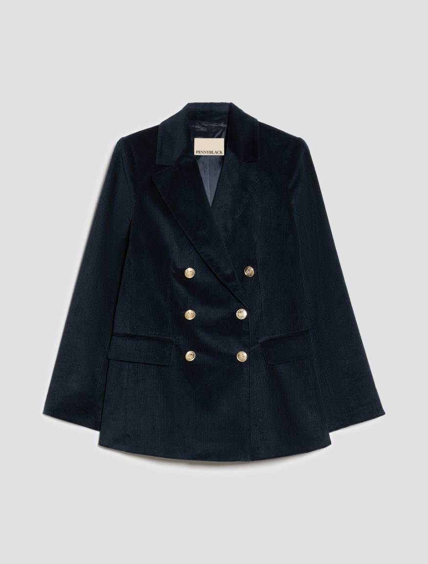 Corduroy blazer - NAVY - Pennyblack - 2