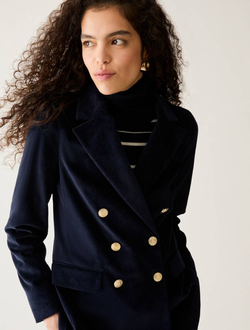 Corduroy blazer - NAVY - Pennyblack - 4