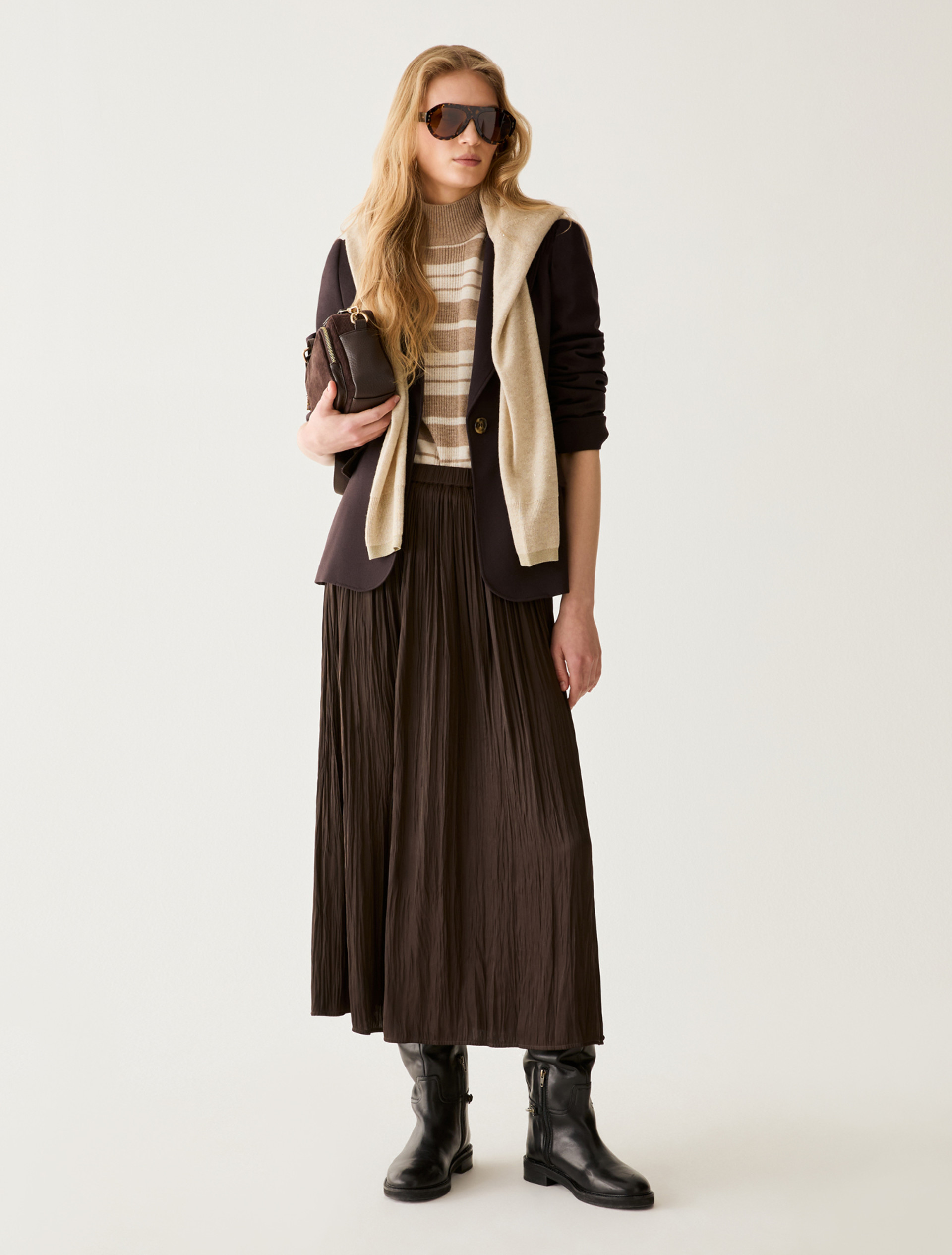 Single-breasted one-button blazer - DARK BOWN - Pennyblack - 5