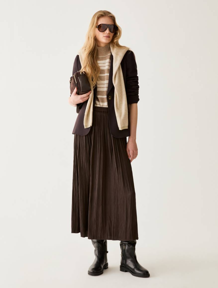 Single-breasted one-button blazer - DARK BOWN - Pennyblack - 5